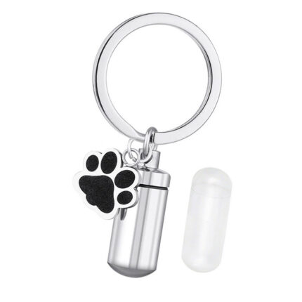 Titanium Steel Memorial Ash Keepsake Keychain for Pets