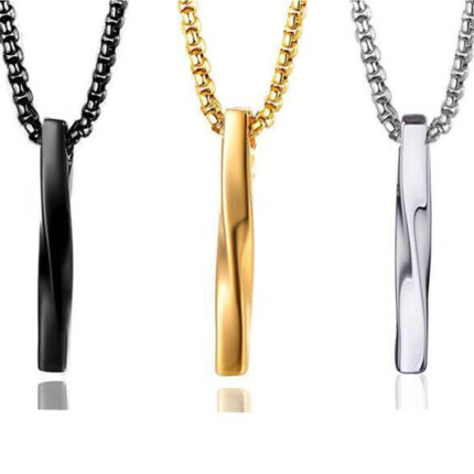 Hip-Hop Style Twisted Memorial Pendant Necklace